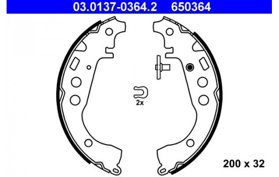 Brake Shoe Set 03.0137-0364.2 ATE