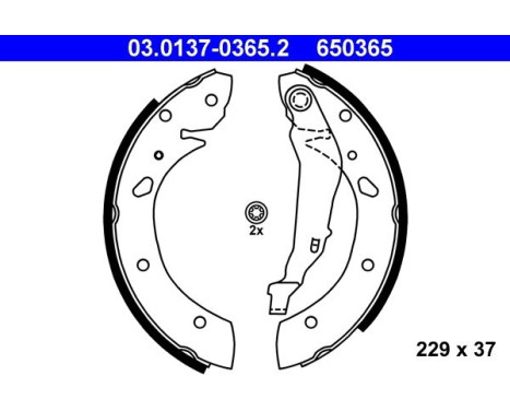 Brake Shoe Set 03.0137-0365.2 ATE, Image 2