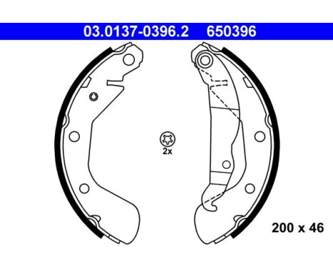 Brake Shoe Set 03.0137-0396.2 ATE