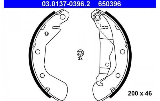 Brake Shoe Set 03.0137-0396.2 ATE