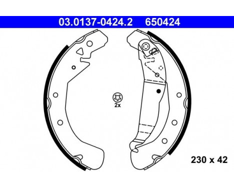 Brake Shoe Set 03.0137-0424.2 ATE, Image 2