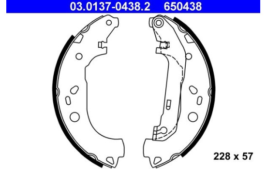 Brake Shoe Set 03.0137-0438.2 ATE, Image 2