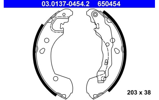 Brake Shoe Set 03.0137-0454.2 ATE, Image 2