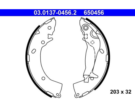 Brake Shoe Set 03.0137-0456.2 ATE