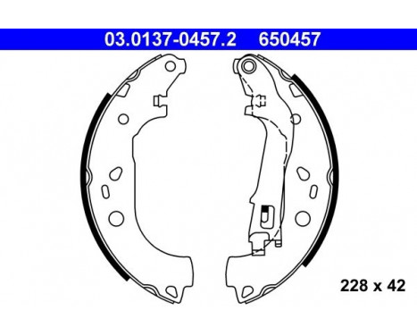 Brake Shoe Set 03.0137-0457.2 ATE, Image 2