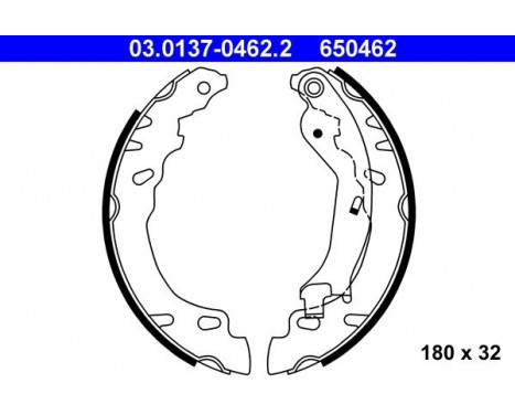 Brake Shoe Set 03.0137-0462.2 ATE, Image 2