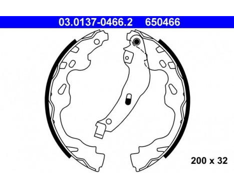 Brake Shoe Set 03.0137-0466.2 ATE, Image 2