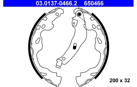 Brake Shoe Set 03.0137-0466.2 ATE, Image 2