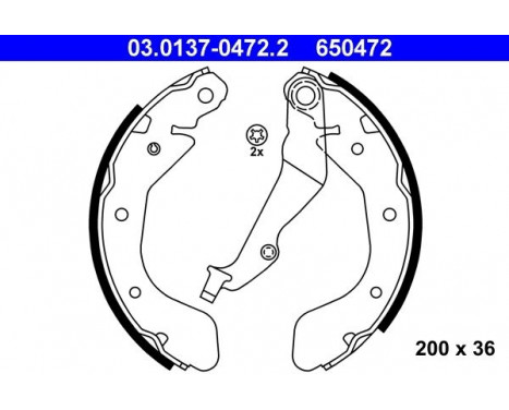 Brake Shoe Set 03.0137-0472.2 ATE, Image 2