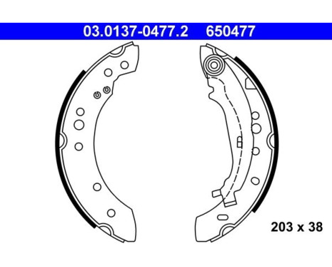 Brake Shoe Set 03.0137-0477.2 ATE