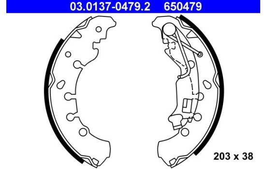 Brake Shoe Set 03.0137-0479.2 ATE, Image 2