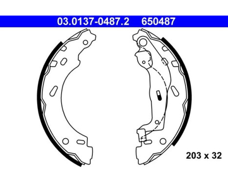Brake Shoe Set 03.0137-0487.2 ATE