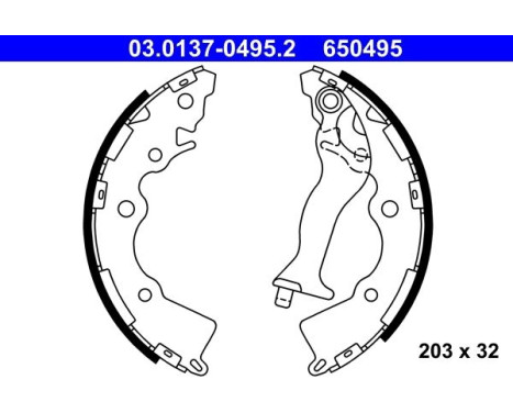 Brake Shoe Set 03.0137-0495.2 ATE