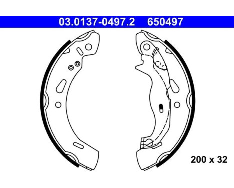 Brake Shoe Set 03.0137-0497.2 ATE