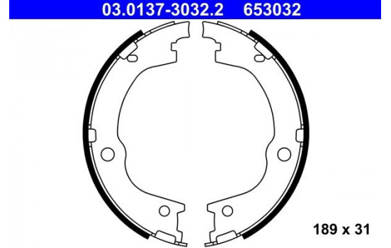 Brake Shoe Set, parking brake 03.0137-3032.2 ATE