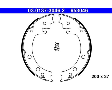 Brake Shoe Set, parking brake 03.0137-3046.2 ATE