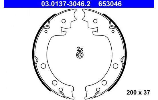 Brake Shoe Set, parking brake 03.0137-3046.2 ATE