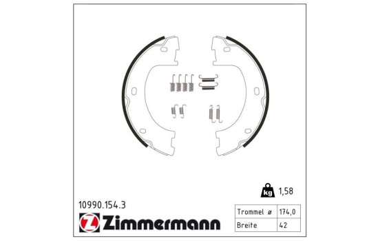 Brake Shoe Set, parking brake, Image 2