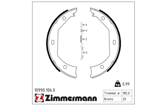 Brake Shoe Set, parking brake, Image 2