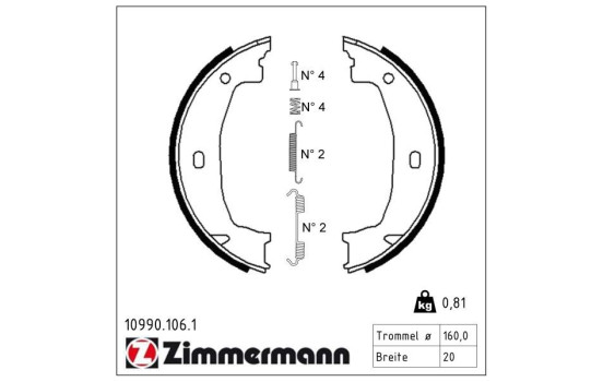 Brake Shoe Set, parking brake, Image 2