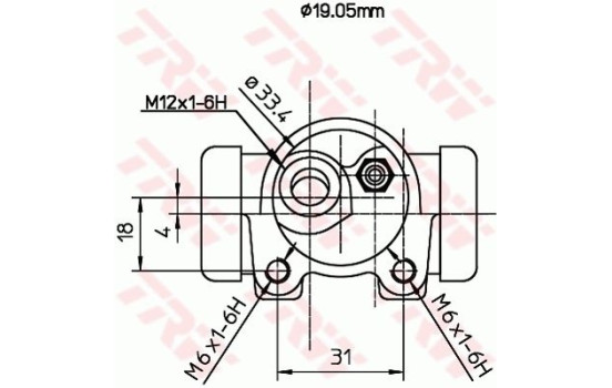 Wheel Brake Cylinder BWD115 TRW, Image 2