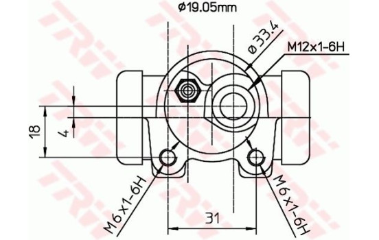 Wheel Brake Cylinder BWD129 TRW, Image 2