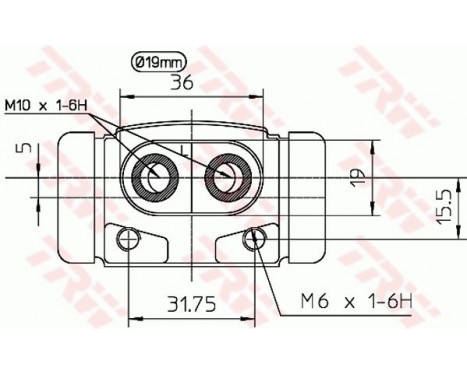 Wheel Brake Cylinder BWD195 TRW, Image 2