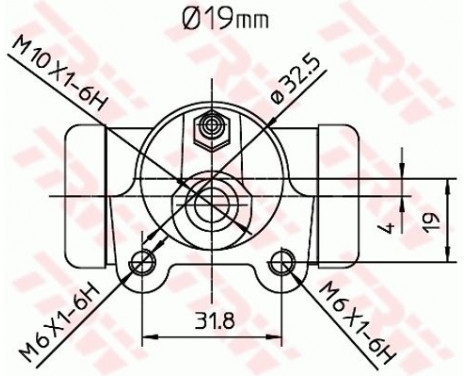 Wheel Brake Cylinder BWD260 TRW, Image 2