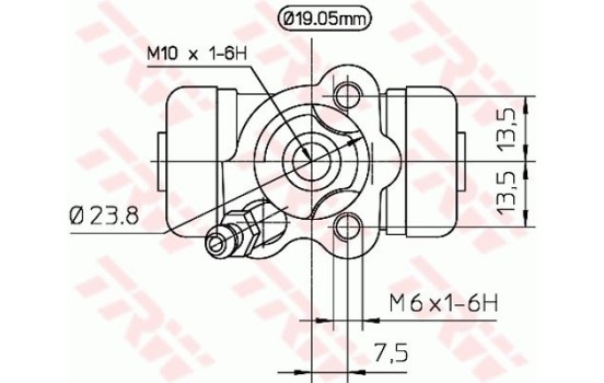 Wheel Brake Cylinder BWD266 TRW, Image 2