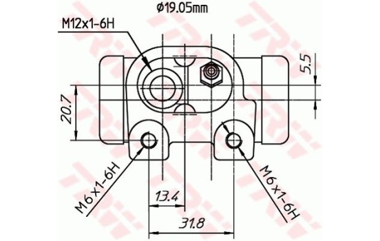 Wheel Brake Cylinder BWD307T TRW, Image 2