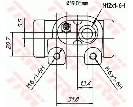 Wheel Brake Cylinder BWD307T TRW, Image 3