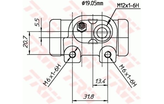 Wheel Brake Cylinder BWD307T TRW, Image 3