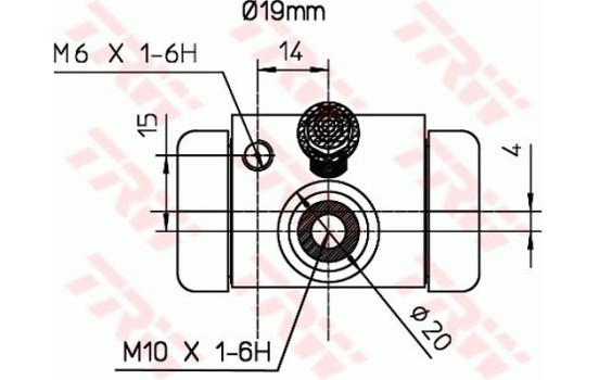 Wheel brake cylinder BWD316 TRW, Image 2