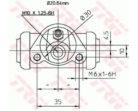 Wheel Brake Cylinder BWF144 TRW, Image 2