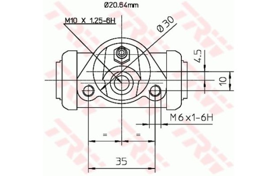 Wheel Brake Cylinder BWF144 TRW, Image 2