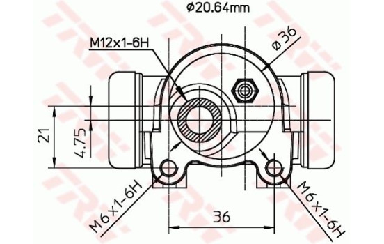 Wheel Brake Cylinder BWF153 TRW, Image 2