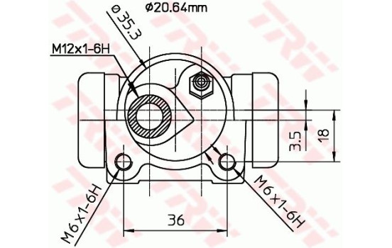 Wheel Brake Cylinder BWF166 TRW, Image 2