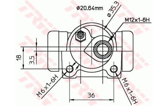 Wheel Brake Cylinder BWF167 TRW, Image 2