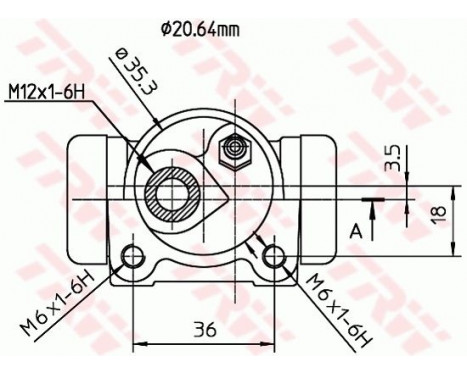 Wheel Brake Cylinder BWF168 TRW, Image 2