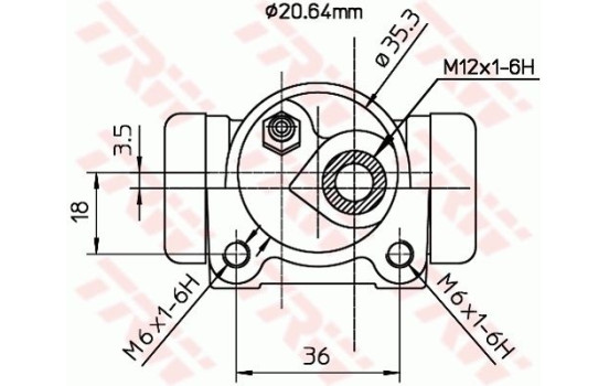 Wheel Brake Cylinder BWF169 TRW, Image 2