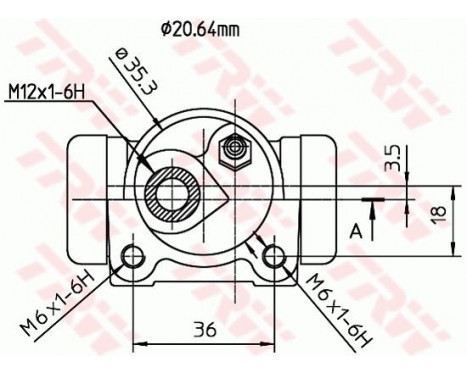 Wheel Brake Cylinder BWF170 TRW, Image 2