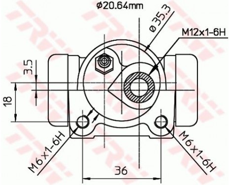 Wheel Brake Cylinder BWF171 TRW, Image 2