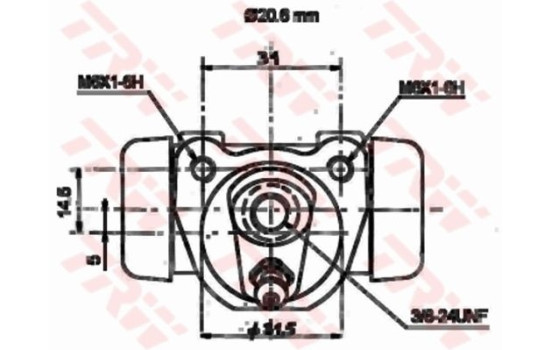 Wheel Brake Cylinder BWF184 TRW, Image 2