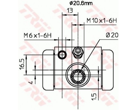 Wheel Brake Cylinder BWF317 TRW, Image 2
