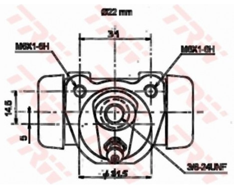 Wheel Brake Cylinder BWH175 TRW, Image 2