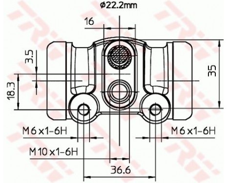 Wheel Brake Cylinder BWH302 TRW, Image 2