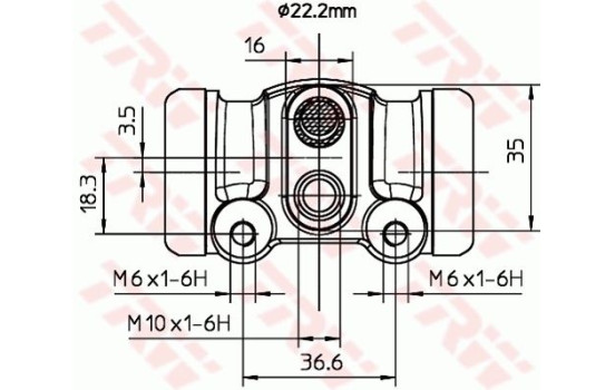 Wheel Brake Cylinder BWH302 TRW, Image 2