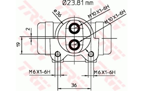 Wheel Brake Cylinder BWK223 TRW, Image 2
