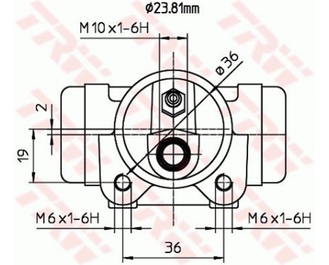 Wheel Brake Cylinder BWK225 TRW, Image 2