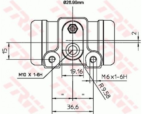 Wheel Brake Cylinder BWN240 TRW, Image 2